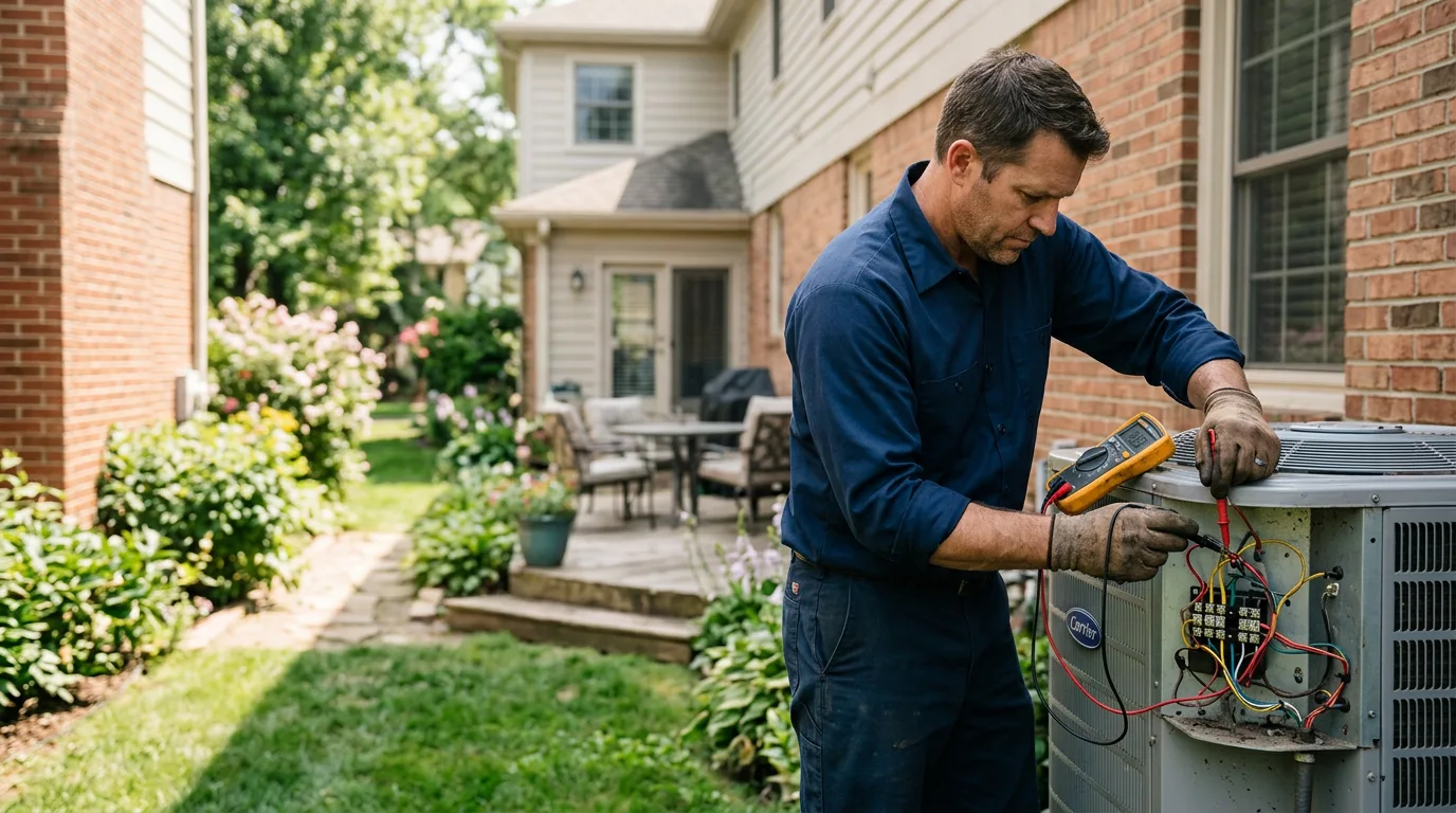 HVAC technician working near Manhattan, KS